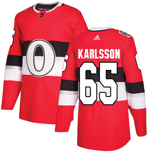 Adidas Senators #65 Erik Karlsson Red Authentic 100 Classic Stitched Youth NHL Jersey